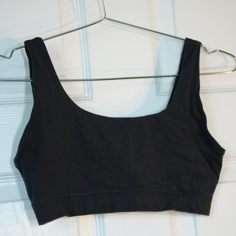 Everlane Cotton Tank Bra Black Size S